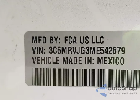 2021 Ram Promaster 3500 Cargo Van High Roof 159 Wb Ext from USA, damaged, VIN 3C6MRVJG3ME542679